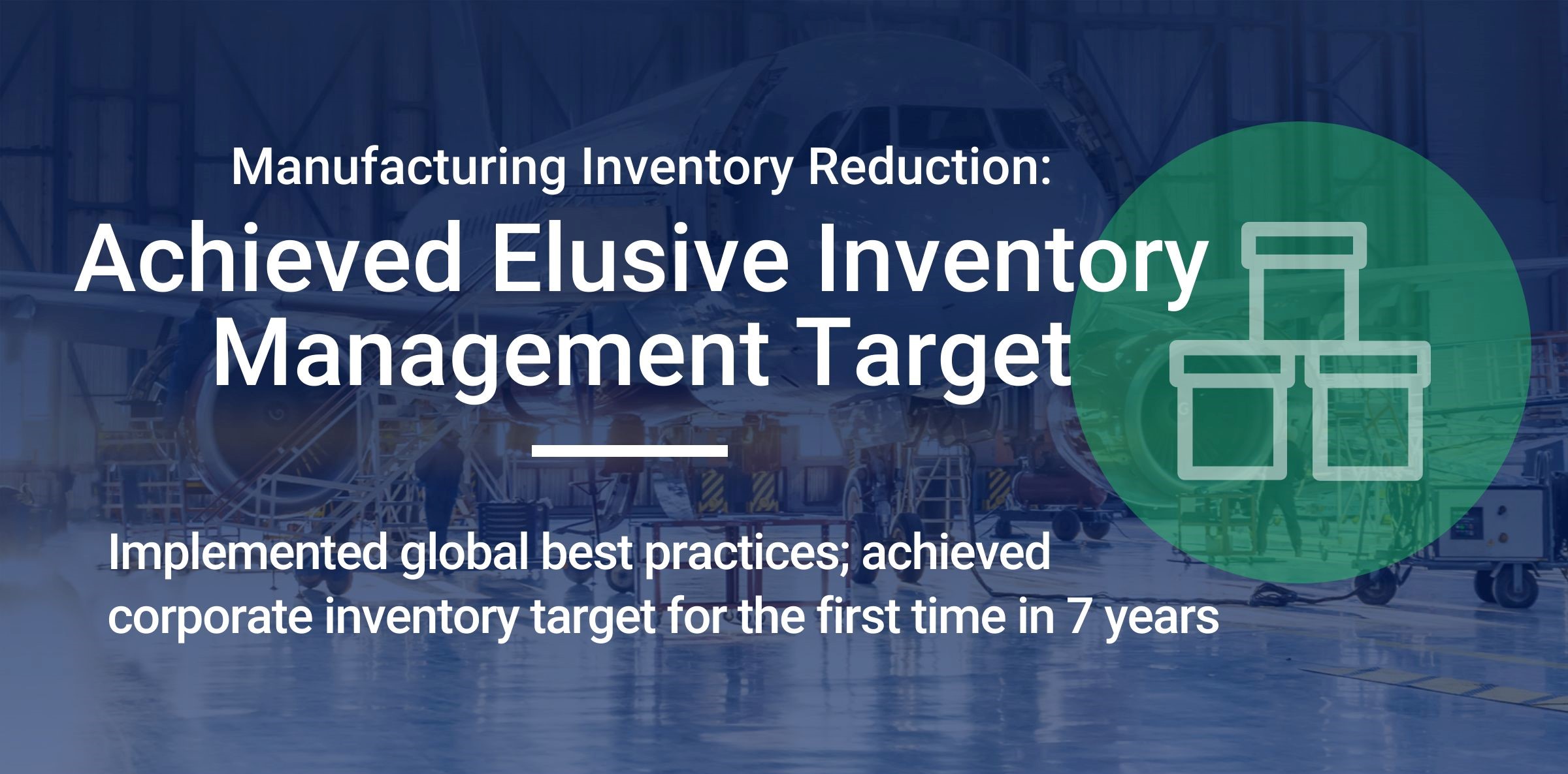 Manufacturing Inventory Reduction: Achieved Elusive Inventory Management Target Implemented global best practices; achieved corporate inventory target for the first time in 7 years.
