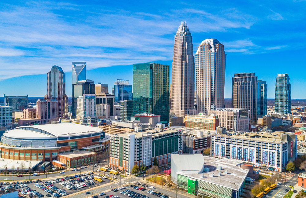 Charlotte, NC skyline during the daytime