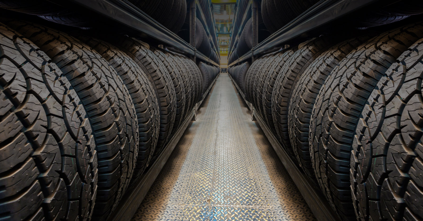 Photograph of tires in storage