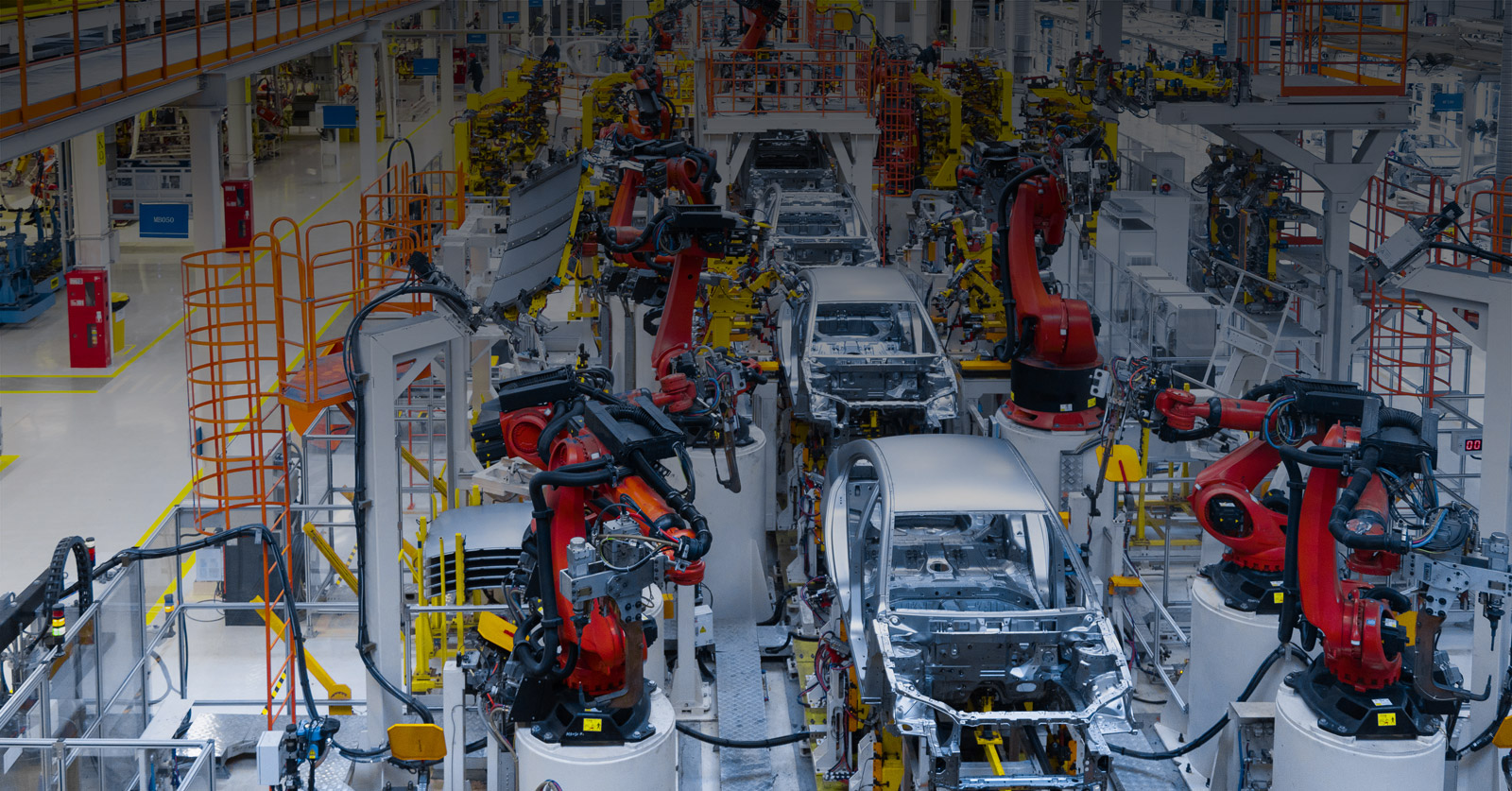 Photograph of the inside of a car manufacturing facility