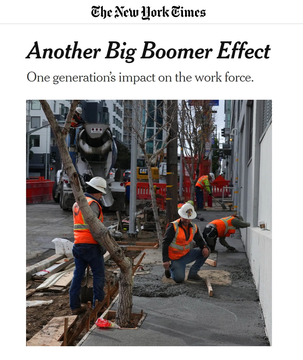 The New York Times Another Big Boomer Effect One generation's impact on the work force