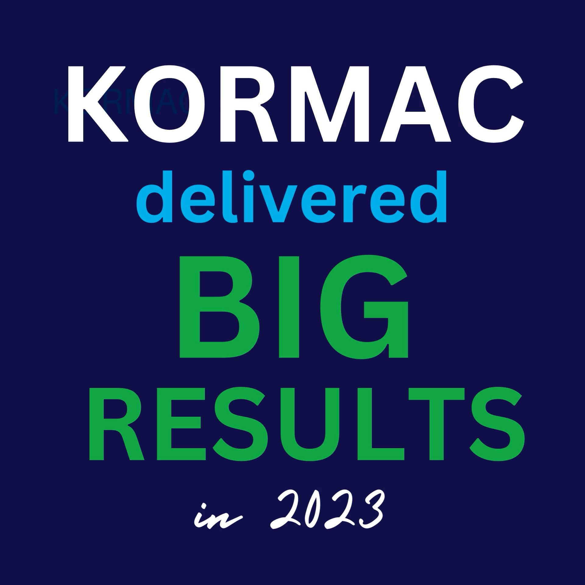 Kormac delivered BIG RESULTS in 2023