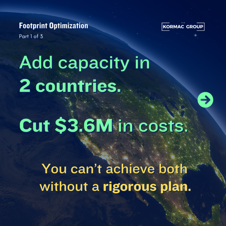 Add capacity in 2 countries. Cut $3.6M in costs. Your can't achieve both without a rigorous plan.